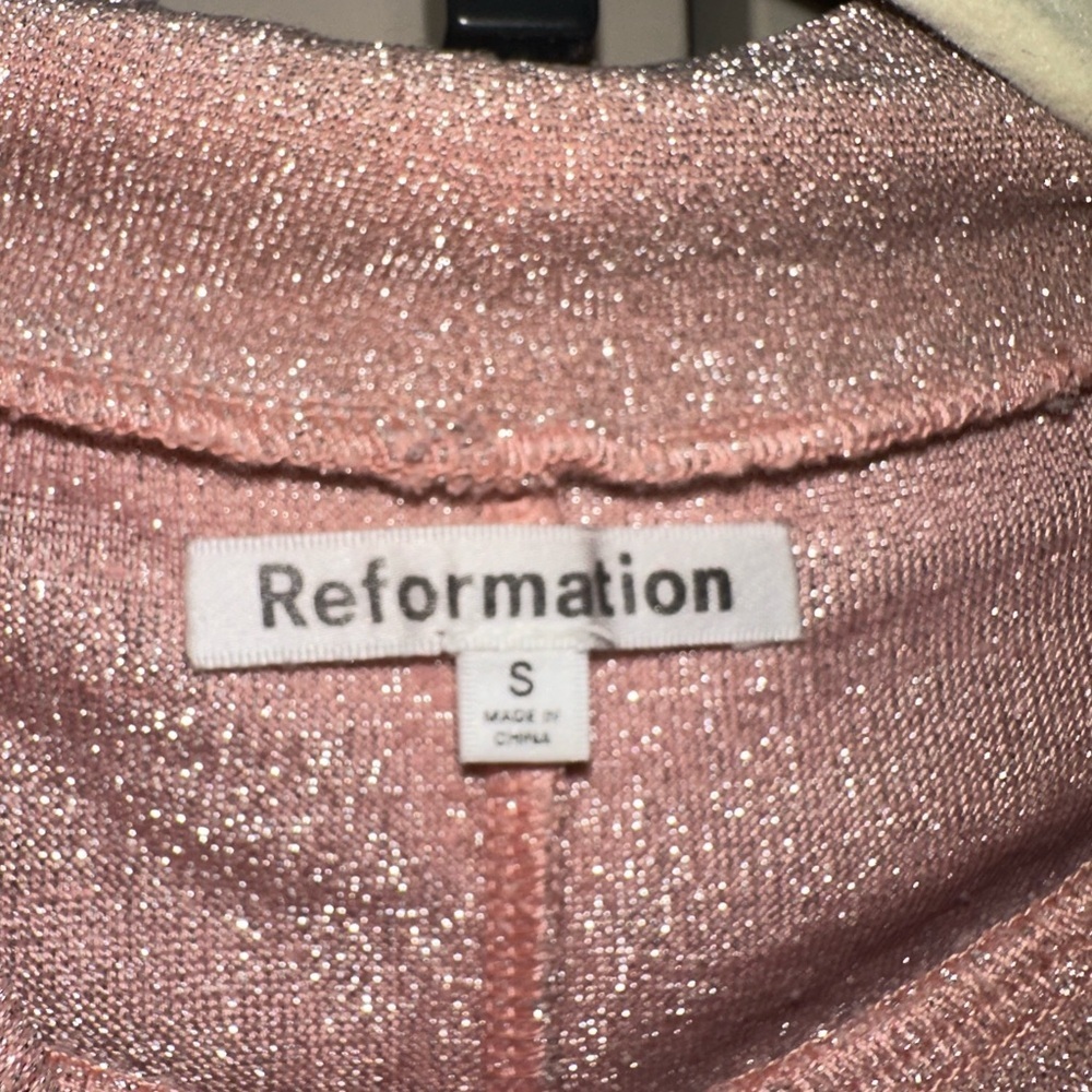 Reformation Metallic Pink Raul Top Size Small - Picture 5 of 6